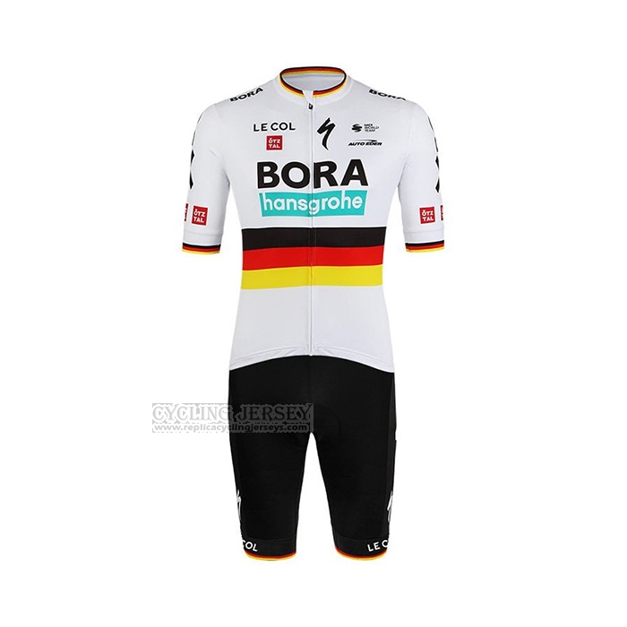 2022 Cycling Jersey Bora-Hansgrone White Short Sleeve and Bib Short